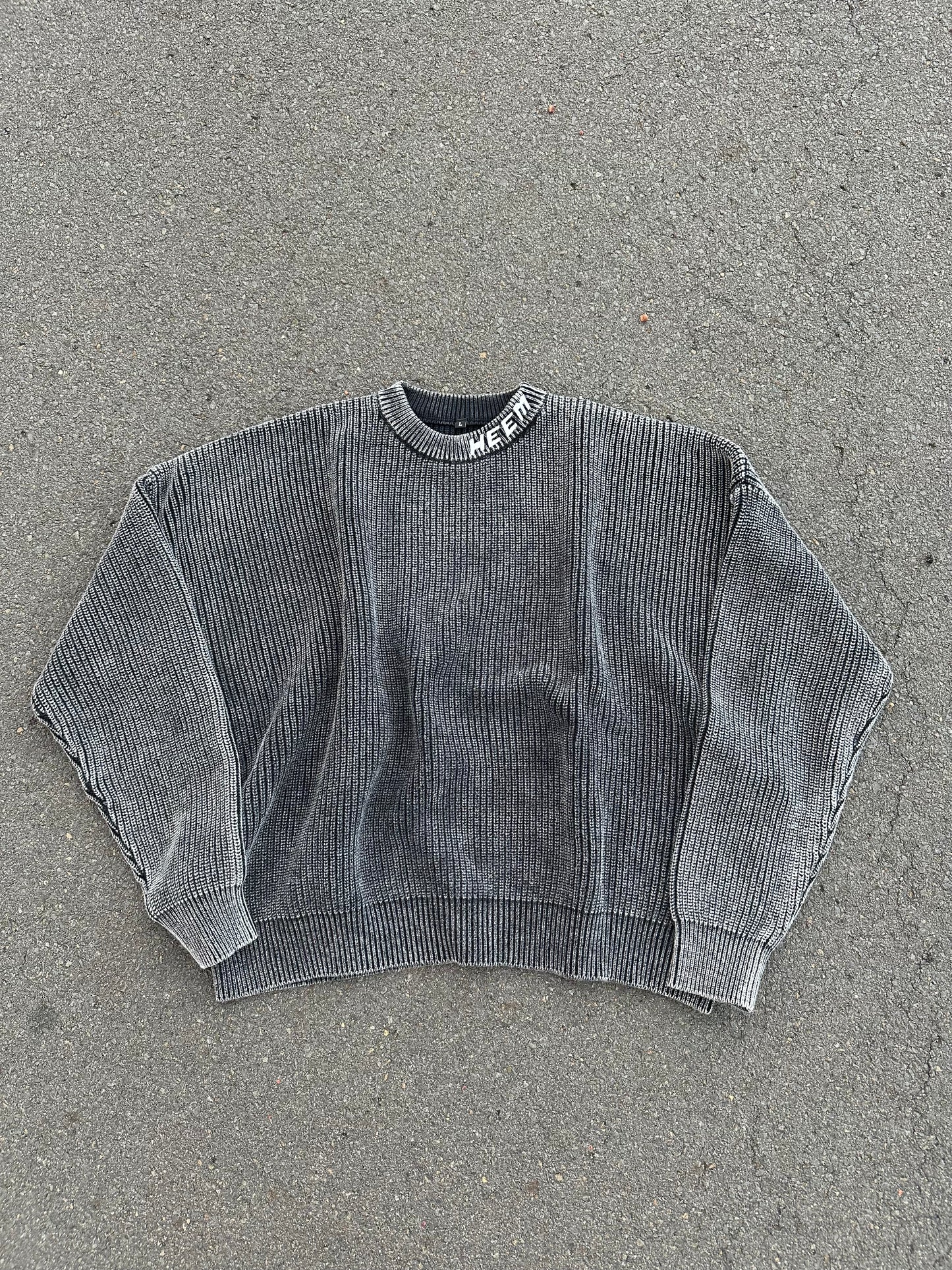 Acid Washed Knitted Sweater