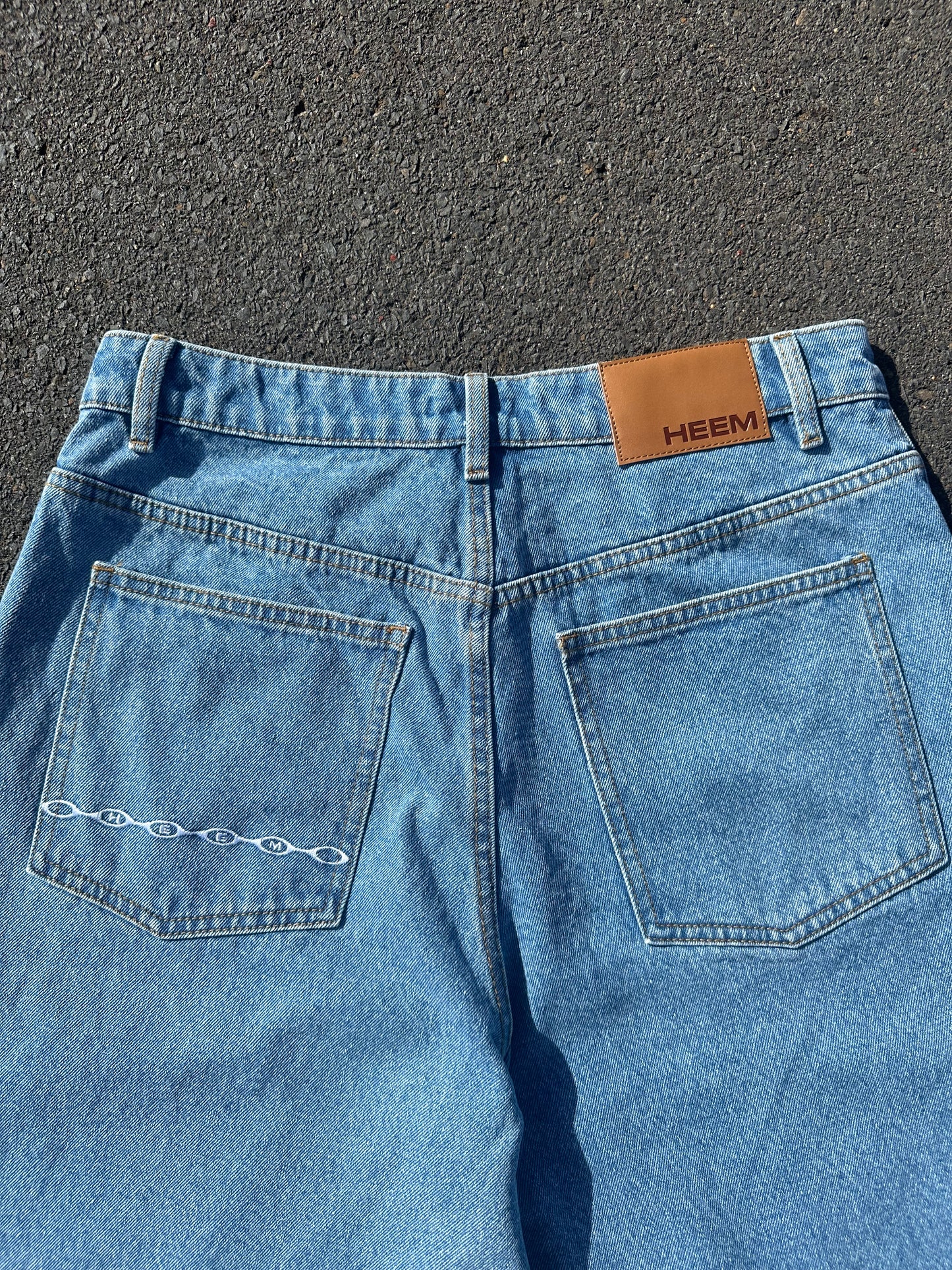Blue ‘link up’ jorts