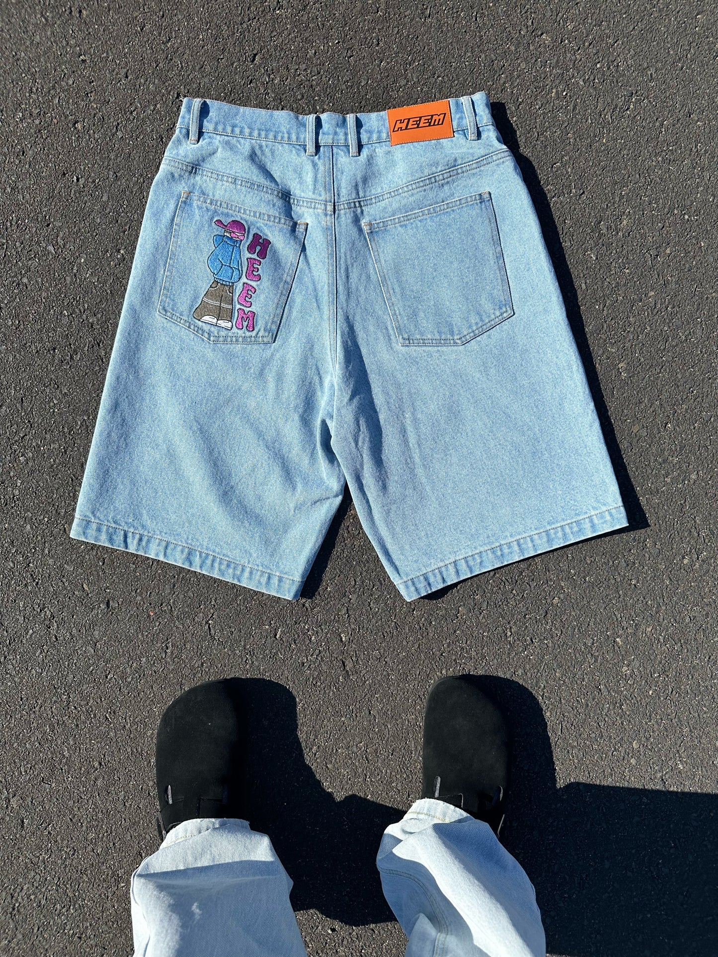 Washed Denim 'Jorts'