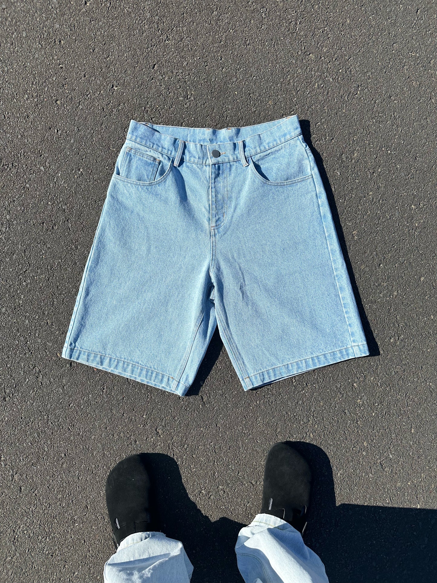 Washed Denim 'Jorts'